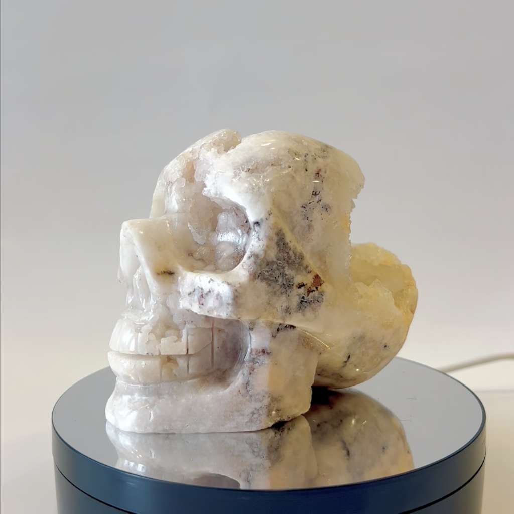 Achat crâne quartz blanc AAA Brésil 760g sculpture naturelle