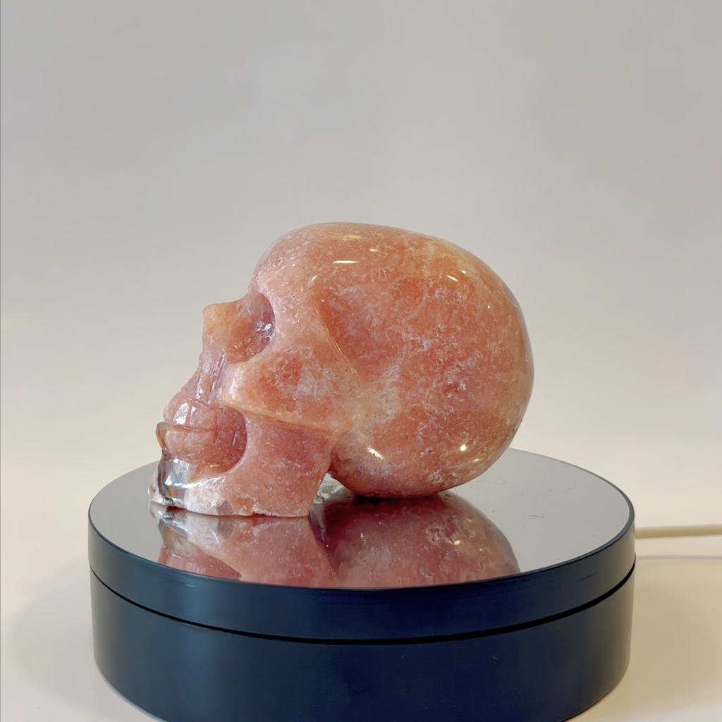 Achat crane améthyste rose AAA Brésil 545g sculpture naturelle