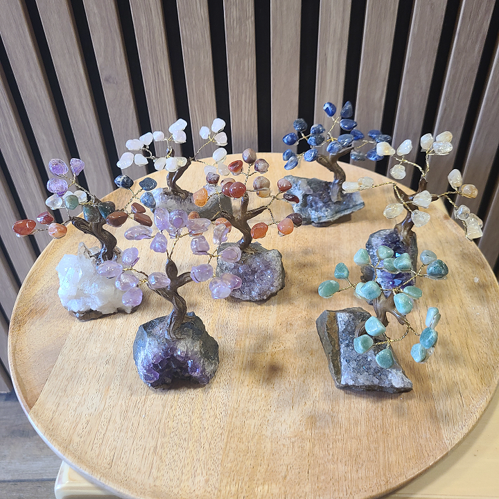 arbre de vie pierres naturelles artisanal sodalite citrine amethyste aventurine cornaline