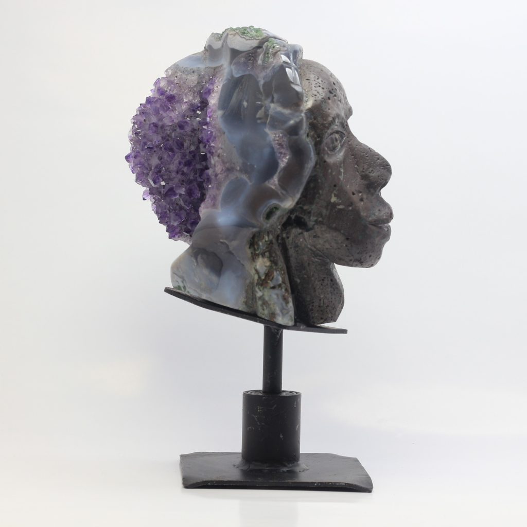Sculpture Indien agate améthyste AAA Brésil 3920g bleue naturelle
