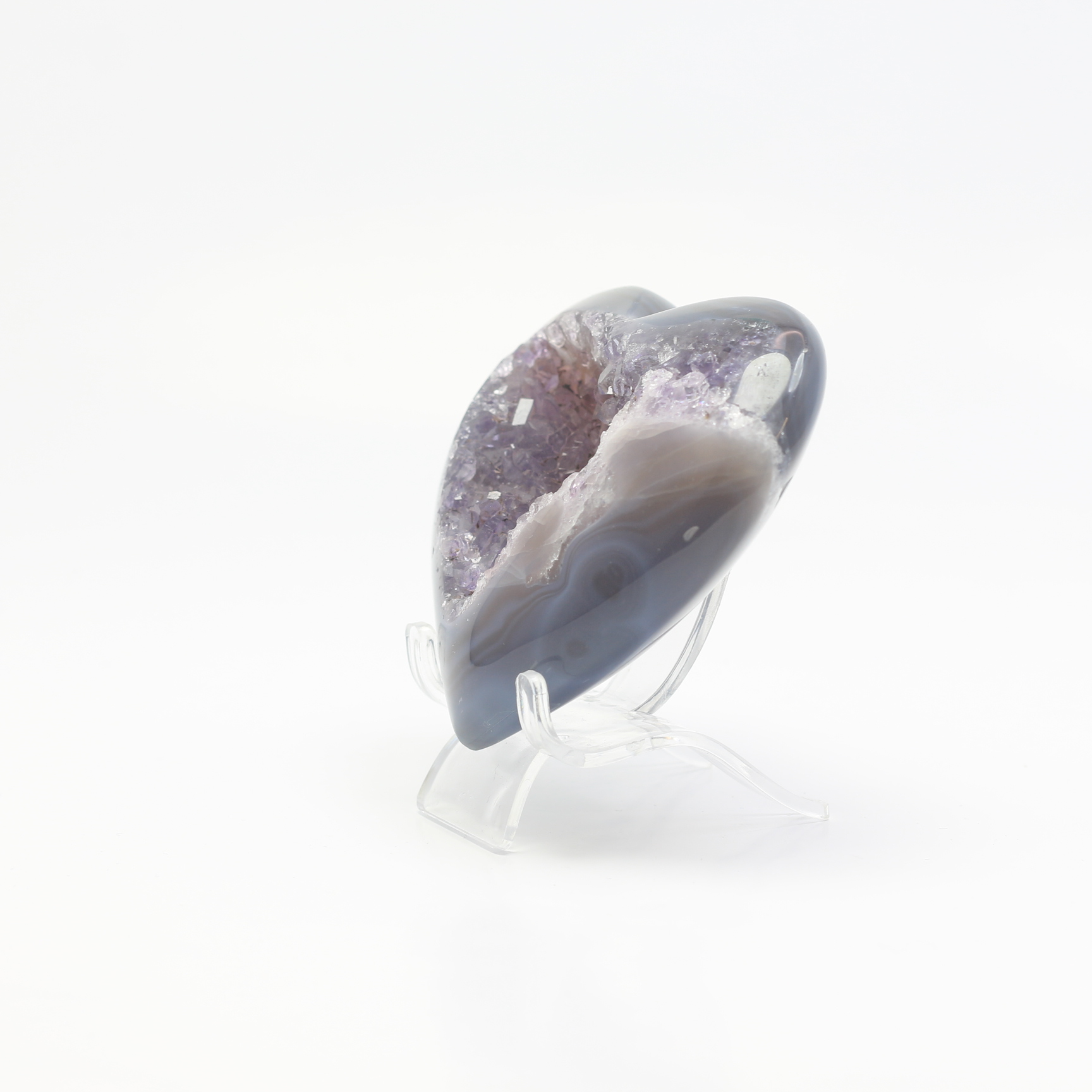 Cœur en agate et améthyste naturelle AA du Brésil – Image 2