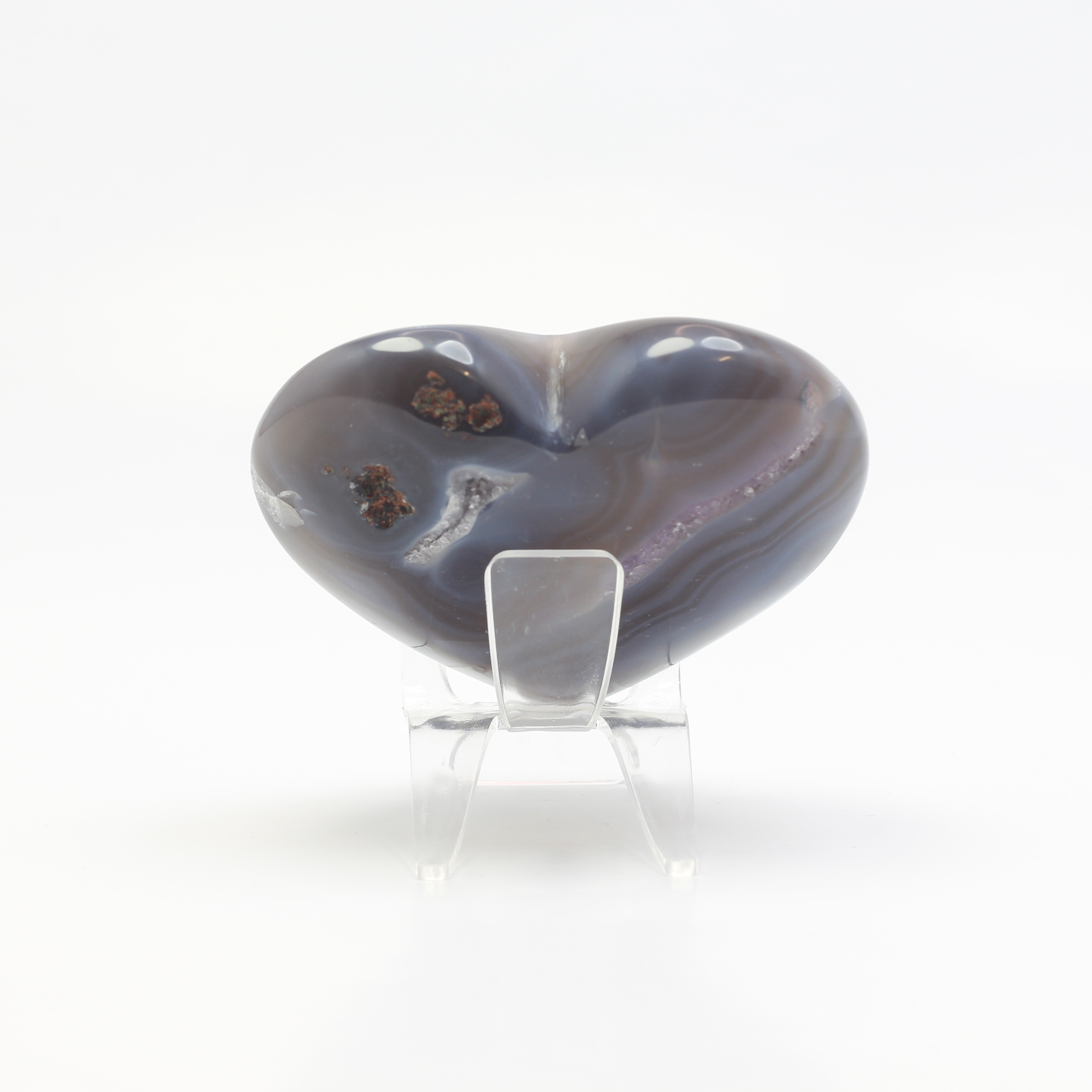 Cœur en agate et améthyste naturelle AA du Brésil – Image 4
