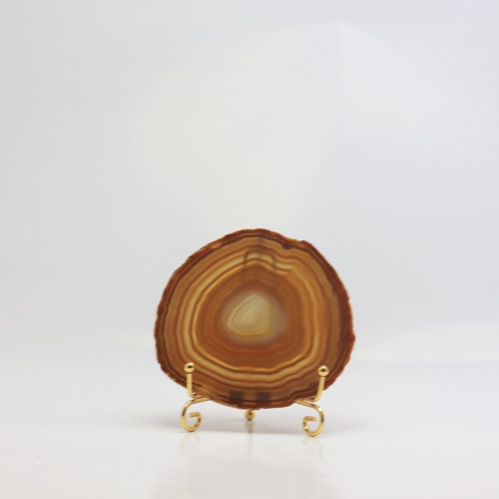 Tranche d’agate naturel du Brésil polie AAA aux nuances uniques