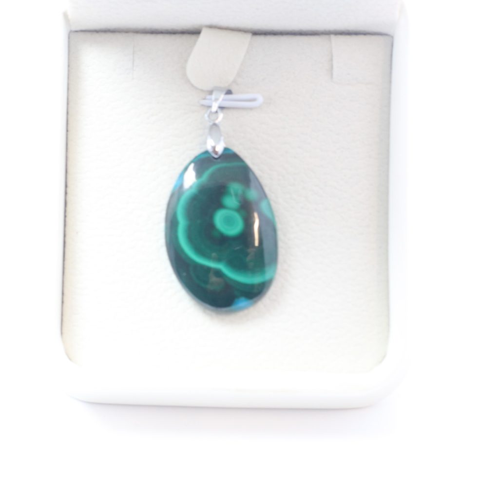 Pendentifs malachite AA polis du Congo nuances vert et bleu naturelles 25x15mm 32€