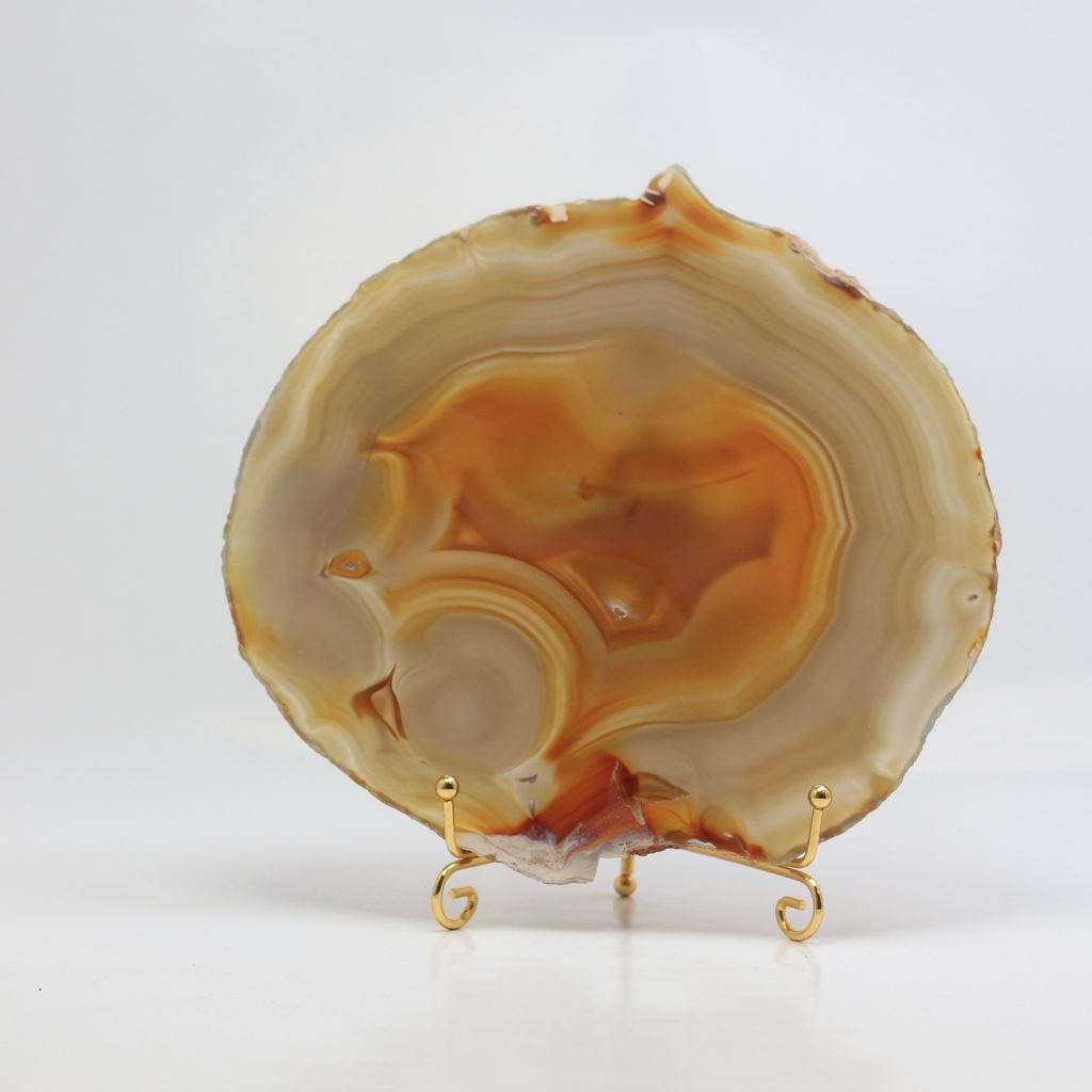 Tranche d’agate naturel du Brésil polie AAA aux nuances uniques