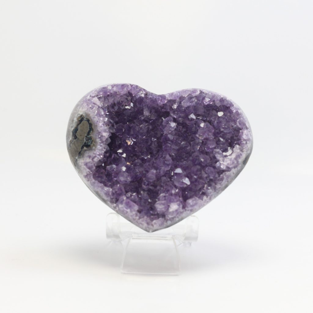 Cœur en druse d’améthyste qualité AAA du Brésil