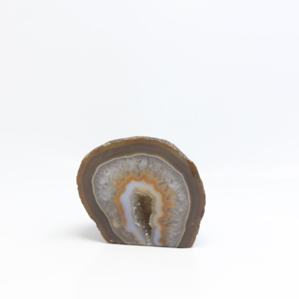 Géodes agate AA naturelles du Brésil brutes cavités cristallines marron